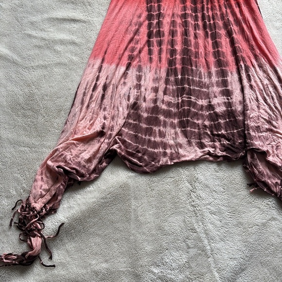 Suzy Sheer Beach Pink Flow Tassel Dress Medium - Picture 4 of 8